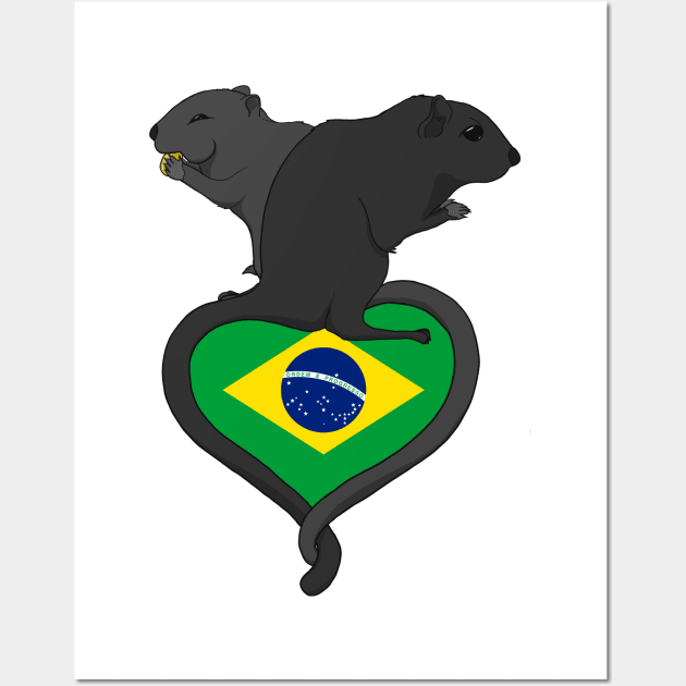 Gerbil Brazil (dark) Wall Art by RampArt